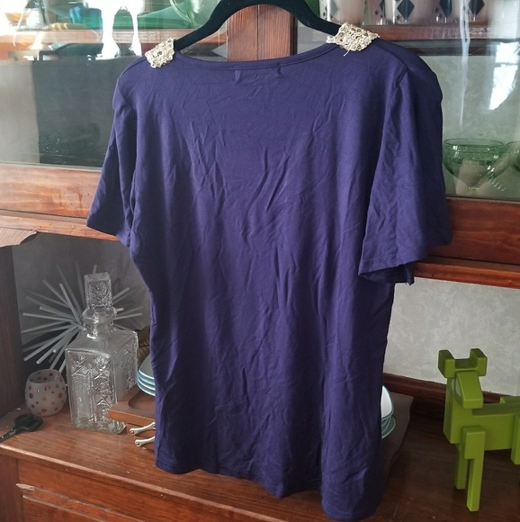 NWT Sweet💕AllegraK sequin collar stretchy top szL - Picture 4 of 4